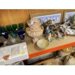 CHARITY LOT: ASSORTED COLLECTIBLES, including Ruskin porcelain lustre dish, EPNS tea set,