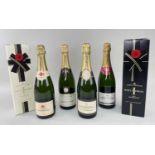 ASSORTED CHAMPAGNE, comprising 2x Moet et Chandon Imperial 150th Anniversary (boxed), 1x Louis