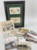 GROUP OF VINTAGE POSTCARDS & GREETING CARDS including set of Ypres in ruins, 'Snapshot of Freshwater