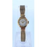 9CT GOLD LADIES RODANIA WRISTWATCH having 9ct gold bracelet, 13.9gms, in vintage Rodania box