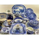 ASSORTED ANTIQUE POTTERY & CHINA, including 1846 Staffordshire Corn Law jug (chip), early 19thC blue