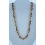 9CT GOLD INTER LINK NECKLACE, 47cms long, 26.2gms Provenance: private collection Bridgend County