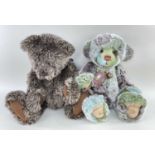 2 CHARLIE BEARS - 'Guy' CB125003 brown and white, ribbon and bell, 52cm h; and 'Bamboozle' CB141434,