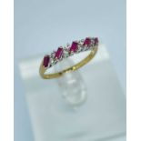 18CT GOLD RUBY & DIAMOND RING, ring size P, 2.7gms Provenance: private collection Bridgend County