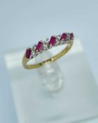 18CT GOLD RUBY & DIAMOND RING, ring size P, 2.7gms Provenance: private collection Bridgend County