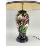 MOORCROFT POTTERY 'QUEENS CHOICE' LAMP & SHADE, decorated with succulent grapes, ripe figs and