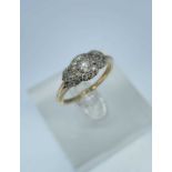 18CT GOLD DIAMOND CLUSTER RING, ring size Q, 3.6gms Provenance: deceased estate Carmarthenshire,