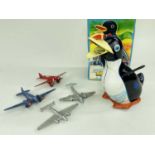 TINPLATE & DIECAST TOYS, comprising boxed Japanese clockwork tinplate 'Walking Panguin', with key,