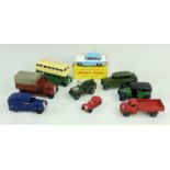 DINKY TOYS: 189 boxed Triumph Herald, 29c Doubledecker bus, 25s Six-Wheel wagon (lacks figures),