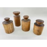 FOUR TURNED TREEN WEIGHTS, largest 19.5cm h (4)