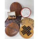 ASSORTED VICTORIAN PALOUR GAMES; including, Fox & Geese, Snake & ladders, Twenty-to-one, double