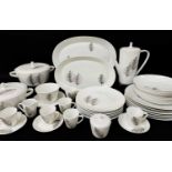 HUTSCHENREUTHER 'NOBLESSE LEAF' PATTERN PART DINNER SERVICE / COFFEE SET, including six dinner