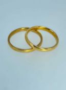 TWO 22CT GOLD BANDS, 6.6gms gross (2) Provenance: private collection Swansea, consigned via our