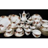 ASSORTED ROYAL ALBERT BONE CHINA 'OLD COUNTRY ROSES' DINNERWARES including twenty-one teacups,