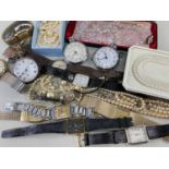 ASSORTED WATCHES & JEWELLERY comprising various pocket and wristwatches, pearls ETC Provenance: