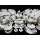 ROYAL ALBERT BONE CHINA 'MOONLIGHT ROSE' DINNERWARES comprising eight dinner plates, eight soup