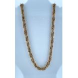 9CT GOLD SPIRAL LINK NECKLACE, 47cms long, 37.6gms Provenance: private collection Bridgend County