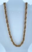 9CT GOLD SPIRAL LINK NECKLACE, 47cms long, 37.6gms Provenance: private collection Bridgend County