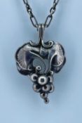 GEORG JENSEN SILVER GRAPES PENDANT, on chain signed and stamped '925S Denmark' & '1996', maker's box