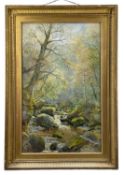 WALTER SEVERN (1830-1904) watercolour - 'An Ayrshire Glen', signed and dated 1888, label verso, 89 x