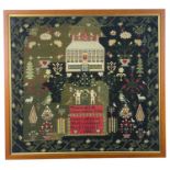 MID-VICTORIAN WOOLWORK SAMPLER, probably Welsh, by Fanny Johns, aged 15, November 23 1868, decorated