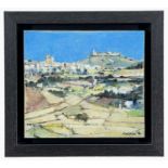 PATRICIA AITHIE (b. 1957) oil on poplar wood - entitled verso on Albany Gallery label 'Gozo, Malta',