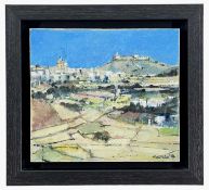 PATRICIA AITHIE (b. 1957) oil on poplar wood - entitled verso on Albany Gallery label 'Gozo, Malta',
