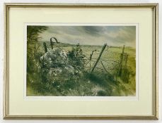 KEITH ANDREW (Welsh, b. 1947) coloured print - entitled 'Gatestones', signed in pencil, dated '86,