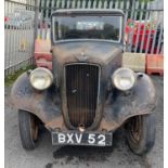 GENUINE BARN FIND PRE-WAR AUSTIN MOTORCAR, understood to be a Ten-Four Lichfield saloon, according