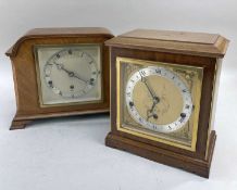 TWO 20TH CENTURY ELLIOTT MANTEL CLOCKS, including one modelled as a bracket clock with Westminster &