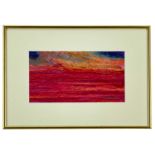 PATRICIA AITHIE (b. 1957) oil / pastel - entitled verso 'Sunset Abu Dhabi, Arabian Gulf 1984',