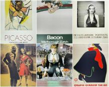 COLLECTION OF PISSARRO, PICASSO, BACON, KATAJ POSTER / PRINTS ETC mainly from the 1980s (22)