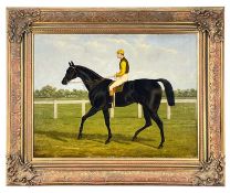 FOLLOWER OF J.F. HERRING oil on canvas - Jockey Up, indistinctly signed and bearing date 18**, 37.