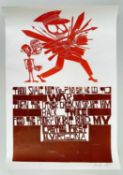 PAUL PETER PIECH (American-British, 1920-1996) two colour lithograph - anti-war image with quote