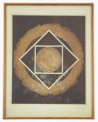 VINCENT JOHN LONGO (American, 1923-2017) etching in colours - Plan, geometric shapes, signed in