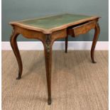 19TH CENTURY LOUIS XV-STYLE WALNUT & CROSSBANDED WRITING TABLE, serpentine outline with inset