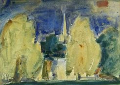 ‡ WILL ROBERTS watercolour - titled verso 'Holy Trinity II, Stratford on Avon 1972',