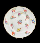 NANTGARW PORCELAIN PLATE circa 1817-1820, of lobed form, non-moulded, the border decorated with