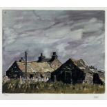 ‡ SIR KYFFIN WILLIAMS RA limited edition (274/350) print - Anglesey farm buildings, signed with