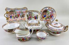 SWANSEA PORCELAIN PART SERVICE circa 1815-1817, comprising tureen with cover and stand, oval