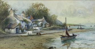 JOSEPH HUGHES CLAYTON watercolour - entitled verso 'On the Shore, Cemaes, Anglesey',