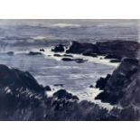 ‡ SIR KYFFIN WILLIAMS RA limited edition (53/150) coloured print - Anglesey coastline, signed in