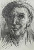 ‡ GARETH PARRY pencil drawing - head and shoulders of Arthur Williams Glo (coalman), signed with