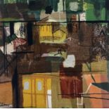 ‡ JOHN PIPER screenprint on Sanderlin cotton, Sandersons 1962 - entitled verso 'Stones of Bath'