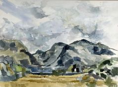 ‡ GWILYM PRICHARD watercolour on cotton - Snowdonia landscape, signedDimensions: 55 x