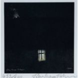 ‡ JOHN KNAPP-FISHER limited edition (455/500) print - cottage at night with light inside, signed
