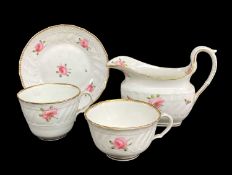 SWANSEA PORCELAIN PART BREAKFAST SET circa 1817-1820, comprising milk jug and trio, the milk jug