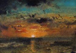 ‡ WILLIAM SELWYN watercolour - entitled verso 'Sunset', Albany Gallery label versoDimensions: 14 x