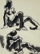 ‡ JOSEF HERMAN OBE RA ink, wash and pencil - entitled verso 'Nudes I, circa 1960'Dimensions: 22 x