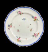 NANTGARW PORCELAIN PLATE circa 1820, lobed form, painted with small flying insects two ladybirds and